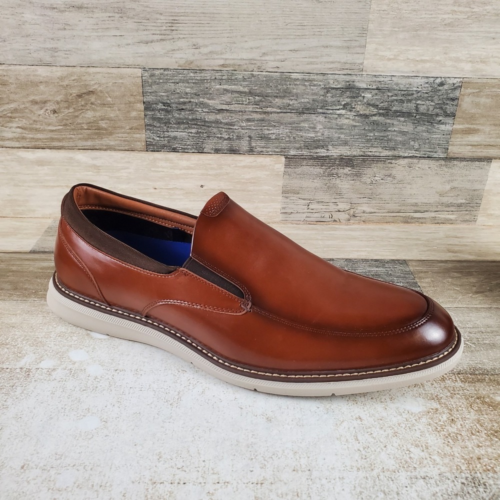 Nunn Bush Chase Mens Loafers Sz 11.5 M Cognac Moccasin Toe Slip-On Lightweight